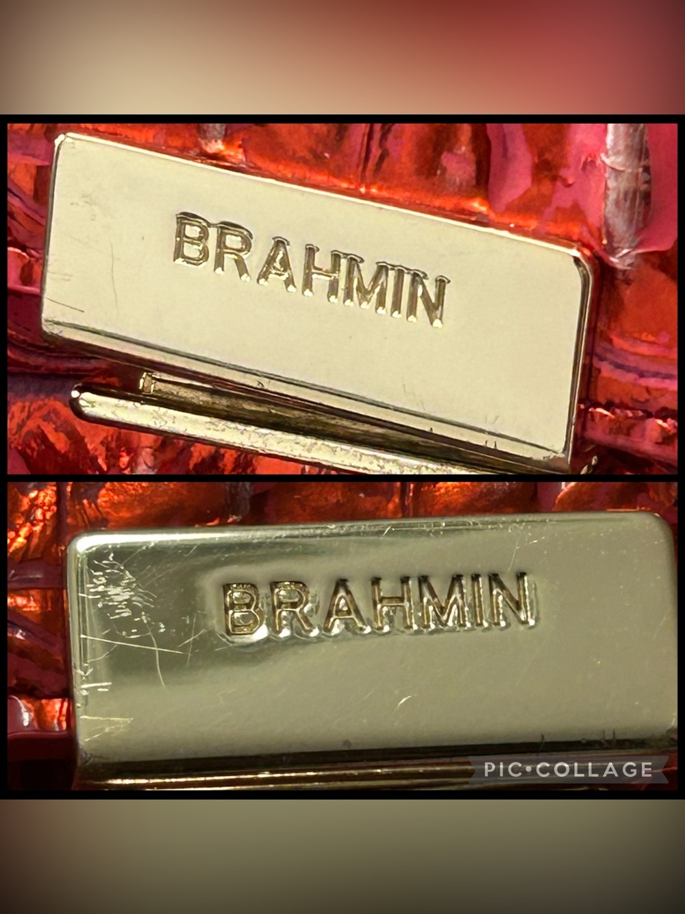 ♥️ Brahmin Margo Metallic Red Dragon Crossbody & Matching Small Veronica Wallet - Picture 6 of 15